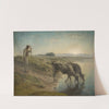 Peasant Watering his cows on the bank of the Allier River, dusk by Jean-François Millet