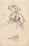 Peasant woman from Kinzigtal (Gutach) with bobble hat and nap bonnet