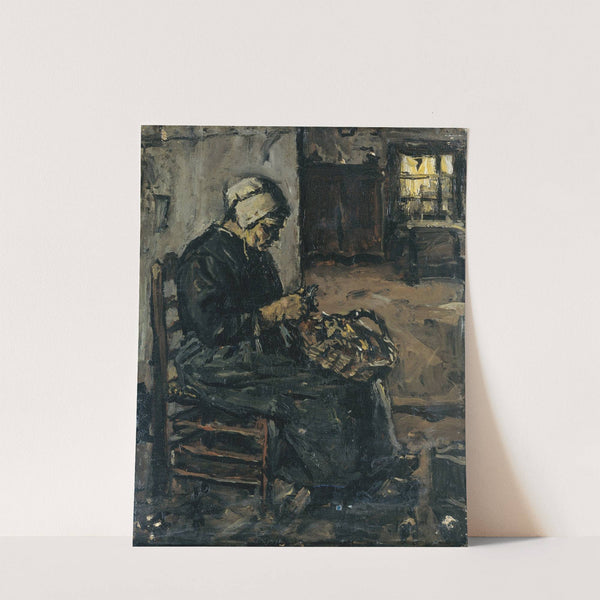Peasant Woman Peeling Potatoes by Suze Robertson