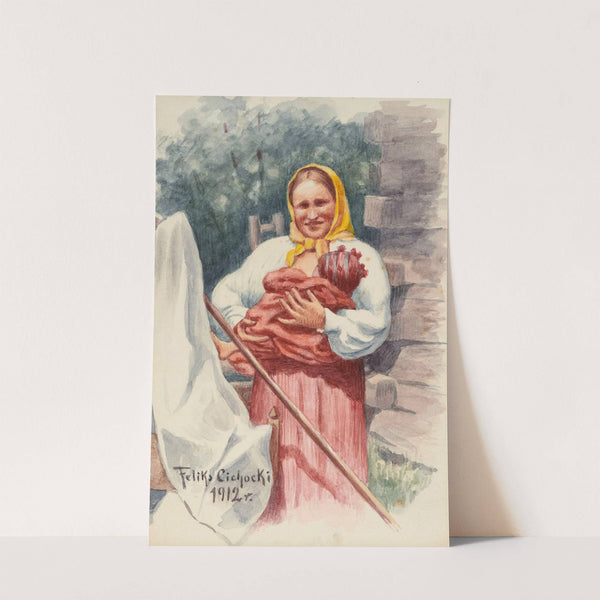 Peasant woman with a child in her arms (1912) by Feliks Cichocki
