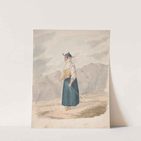 Peasant Woman with Staff, La Palma (1828) by Alfred Diston