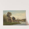 Pêcheurs devant un moulin (1864) by Emile Charles Lambinet