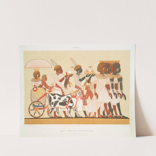 Peinture; arrivée à Thèbes d&#039;une princesse Éthiopienne, sous la règne d&#039;Amentouonkh, XVIIIe by Émile Prisse d&#039;Avennes