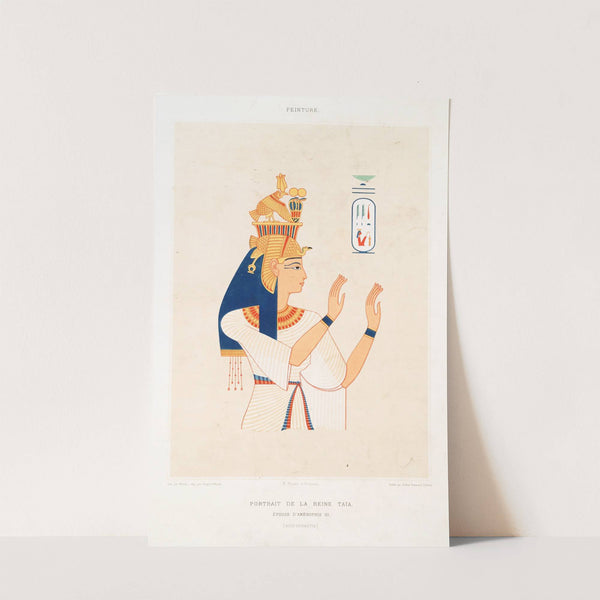 Peinture; portrait de la reine Taïa, épouse d'Aménophis III (XVIIIe. dynastie) by Émile Prisse d'Avennes