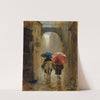 Pélerins de dos sous la pluie by Eduardo Zamacois y Zabala