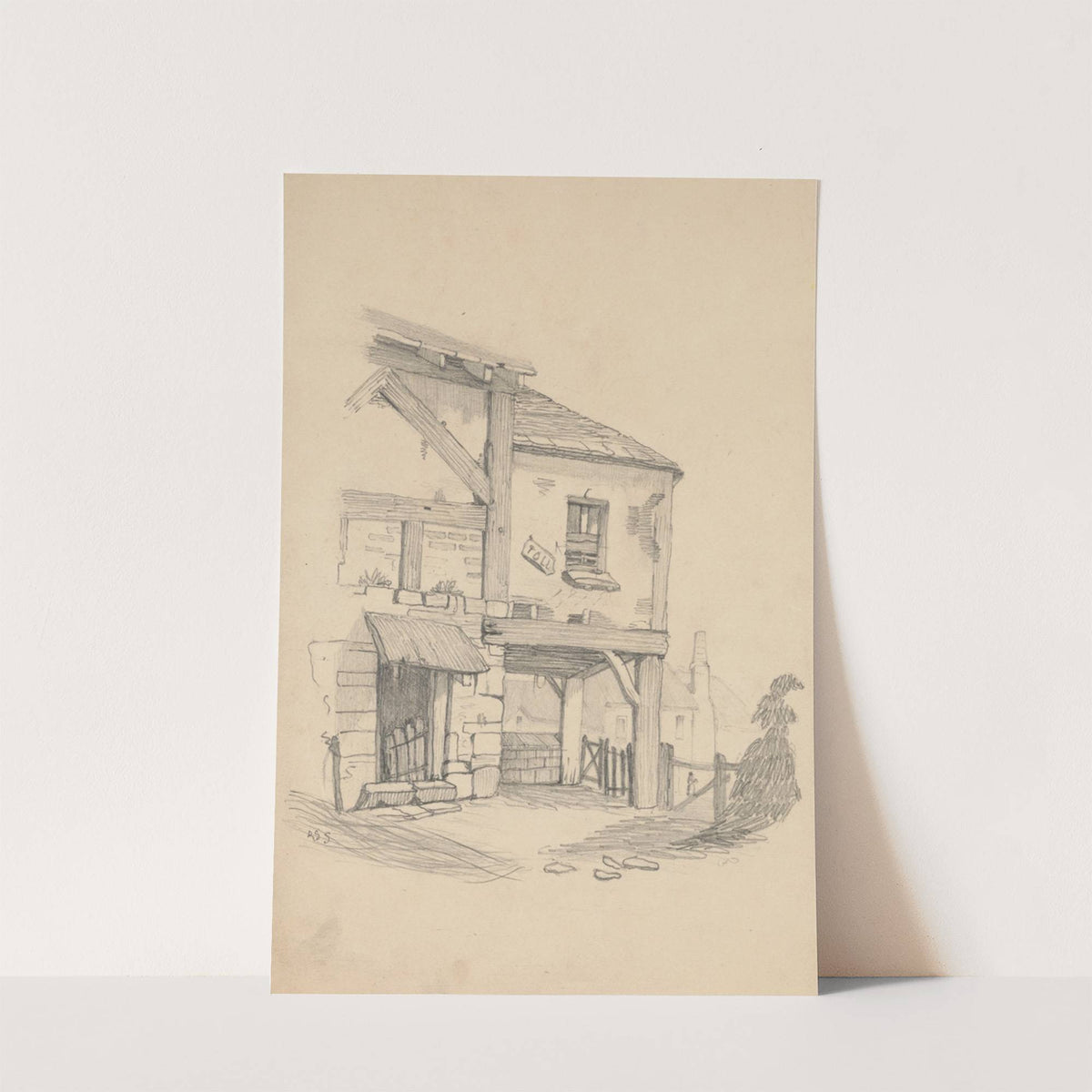 Pencil exercise, no. 6 - rustic half-timbered toll house by Richard Sanger Smith