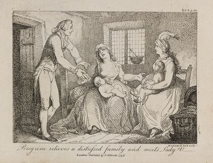 Peregrine relieves a distressed family and meets Lady V (._1796)
