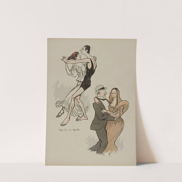 Perpsichore et Apollon ; Baron Maurice de Rotschild, grecque, Fischhoff, la Joconde (1913) by Georges Goursat (Sem)