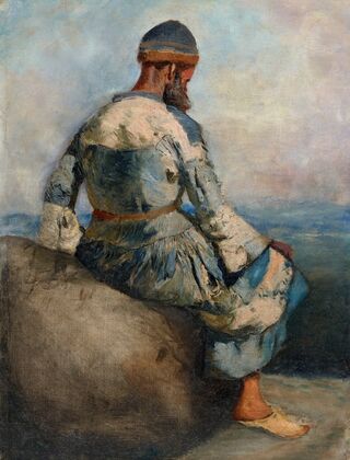 Persian Peasant Seated atop a Rock