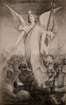 Personnage allégorique et combattants de la guerre de 1870-1871 (1871)