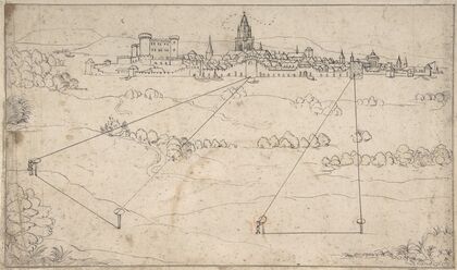 Perspectival Study with a View of a Medieval City