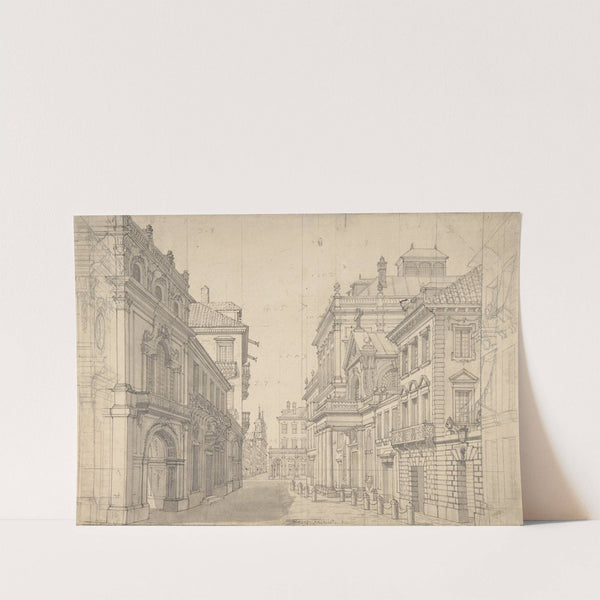 Perspective Design for a Stage Set of an Italian Cityscape by Antonio Mauro II