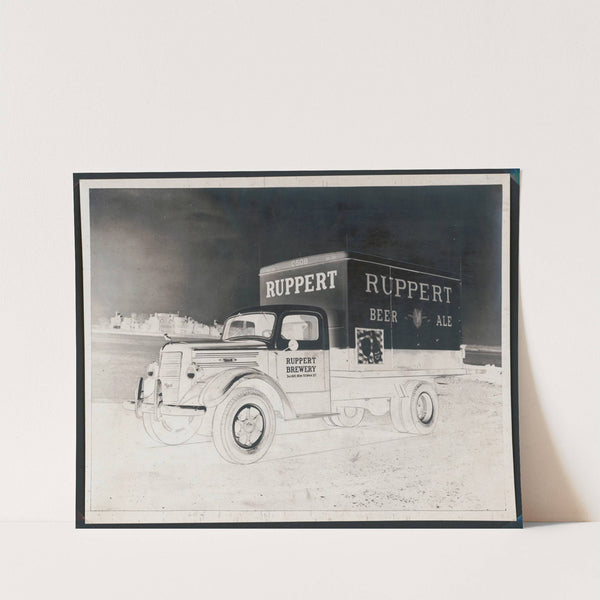 Perspective drawing of painted design of Mack delivery truck &#039;Ruppert Beer Ale&#039; by Winold Reiss