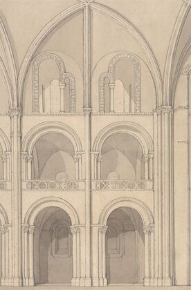 Perspective Elevation of Part of the Abbey Church of Saint Stephen at Caen, Normandy