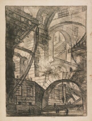 Perspective of Arches, with a Smoking Fire, Plate 6 from Carceri d’Invenzione