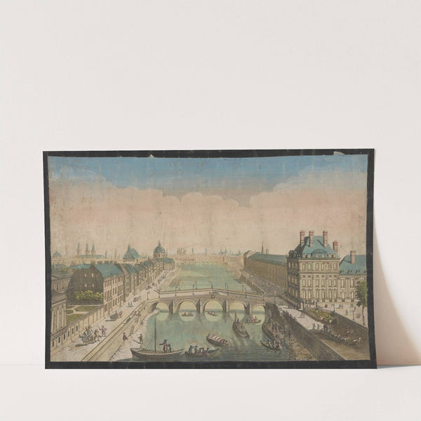 Perspective view of Paris along the Seine (1750)