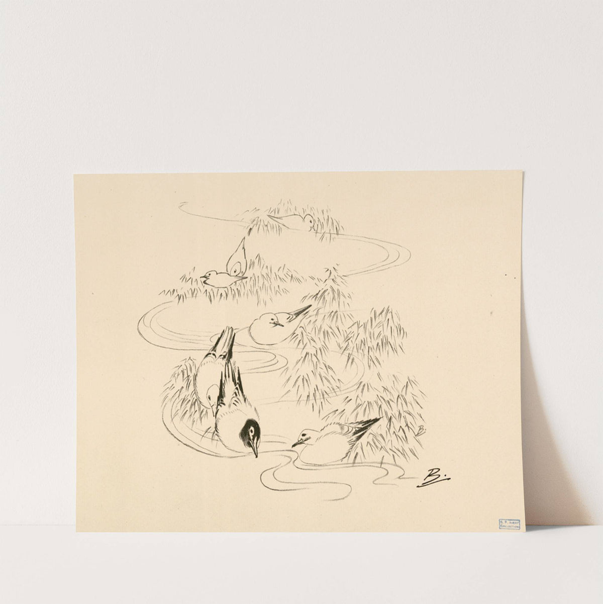 Petites mouettes dans l’eau. (1866 - 1878) by Félix Bracquemond