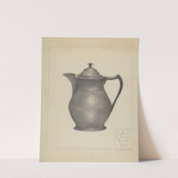 Pewter Covered Water Pitcher by Joseph Stonefield