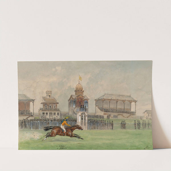 Pferderennen in der Freudenau in Wien 1884 by Moritz Ledeli