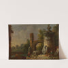 Phantastische Ruinenlandschaft mit Denksäule by Franz Thomas Canton