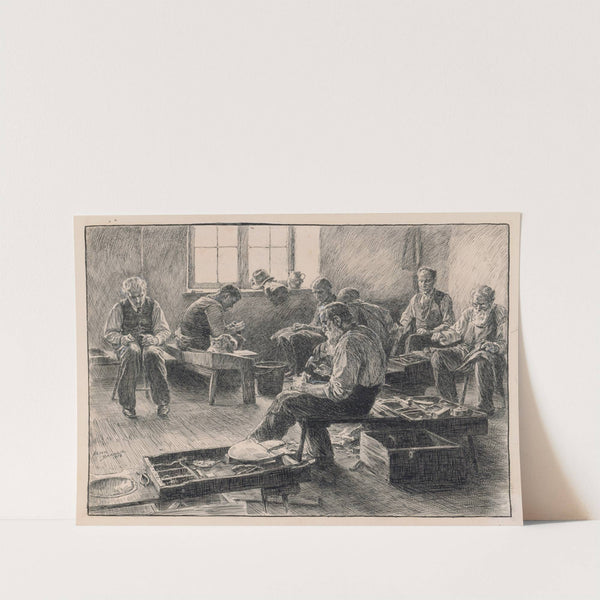 Philadelphia Alms House a busy corner in the shoemaker’s room (1889) by Alice Barber Stephens