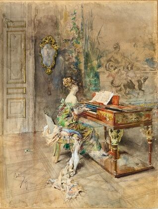 Pianista in abito settecentesco