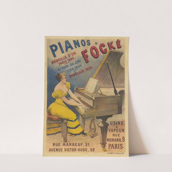 Pianos Focké médaille d’or Paris 1889 by Imp. E. Clément