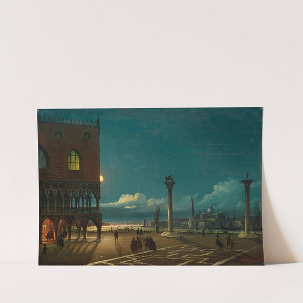 Piazza San Marco By Moonlight, Venice by Giovanni Grubacs