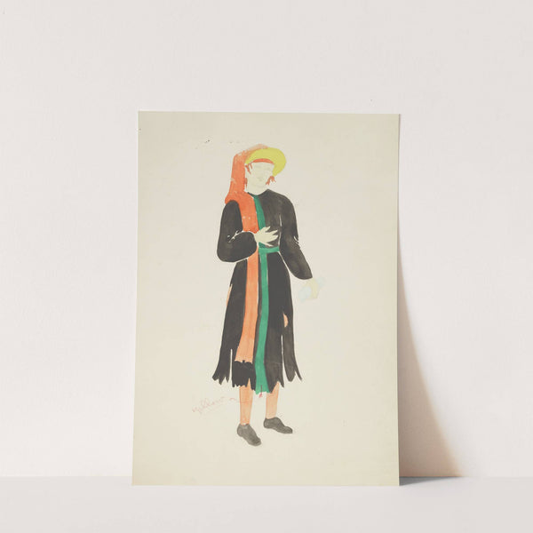 Pierre Patelin: Master Patelin. Ragged black robe, yellow hat, and orange scarf (1934-1943) by Miss Lucy