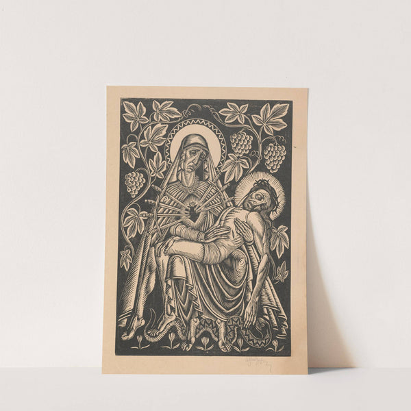Pieta w winogradzie (1928) by Władysław Skoczylas