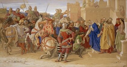 Piety; The Knights of the Round Table about to Depart in Quest of the Holy Grail