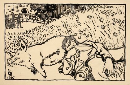 Pig and drunk man
