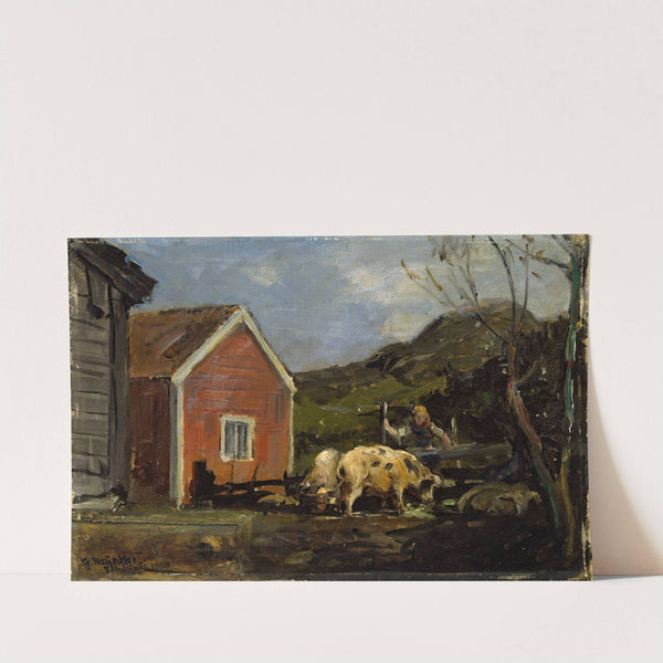 Pigs in Moonlight by Gerhard Munthe