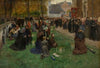 Pilgrims Moving Around the Church