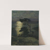 Pine Tree on the Coast in Moonlight by Thorolf Holmboe