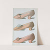 Pink kid shoe and two pink satin shoes by T. Watson Greig