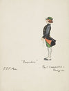 Pinocchio: Police Man. Black coat with orange lining and gold buttons (1934-1943)