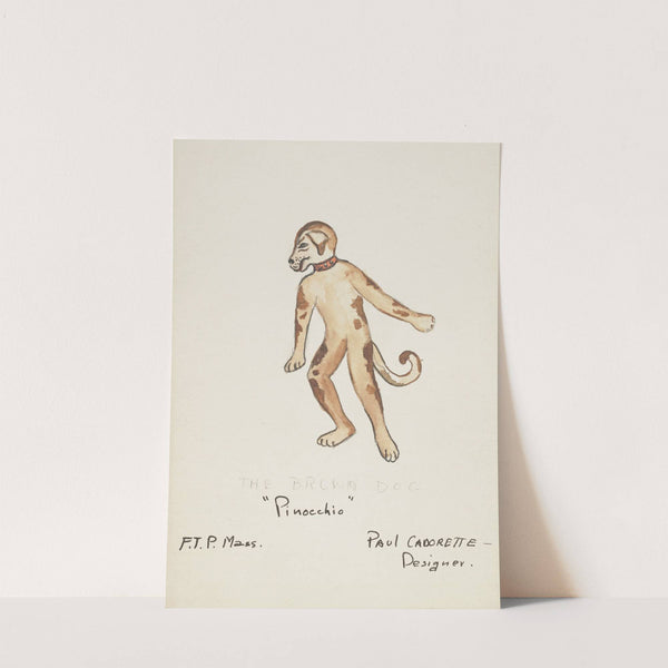 Pinocchio: The Brown Dog. Brown dog suit with red collar (1934-1943) by Paul Cadorette