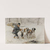 Piqueur et sa meute dans la neige by Charles-Olivier de Penne