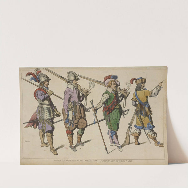 Piquier et arquebusiers Hollandais. 1608. Mousquetaire de France. 1647. by Raphaël Jacquemin
