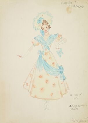 Pirates of Penzance: Daughter #7. Yellow gown with orange print (1934-1943)