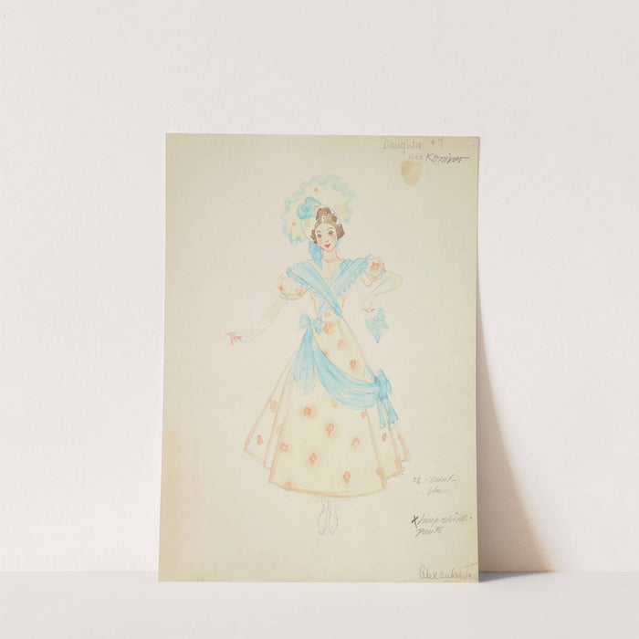 Pirates of Penzance: Daughter #7. Yellow gown with orange print (1934-1943) by Alex Jones