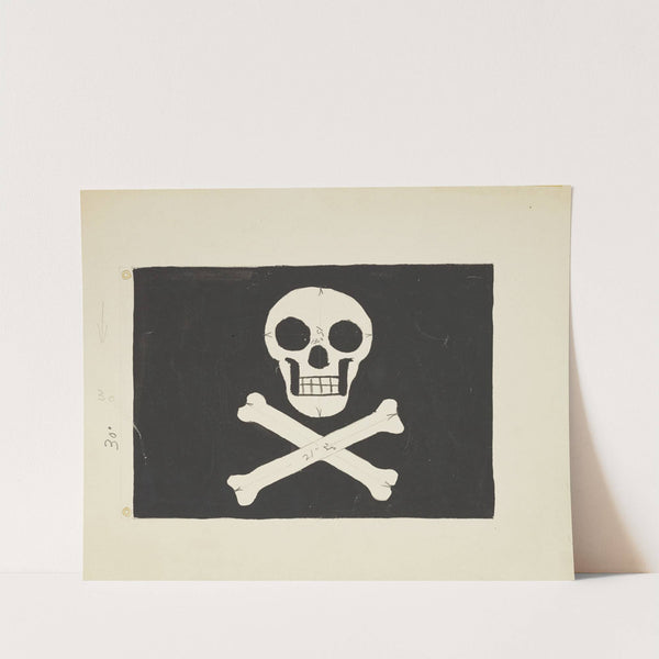 Pirates of Penzance: Jolly Roger flag. Black flag with white skull and crossbones (1934-1943) by John Glidden