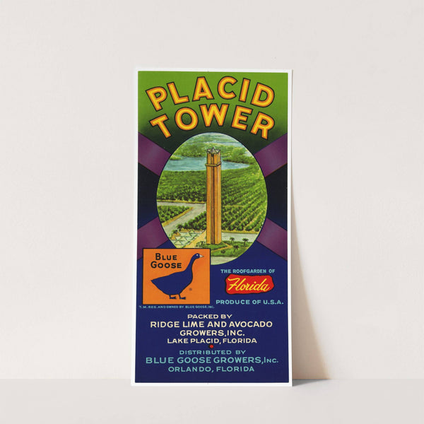 Placid Tower Produce Label (1930-1950)