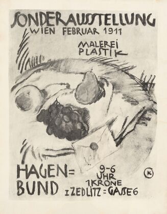 Plakat der Sonderausstellung für Malerei und Plastik im Wiener Hagenbund Februar 1911 (1911)