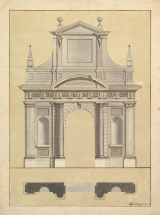 Plan and Elevation of an Entrance