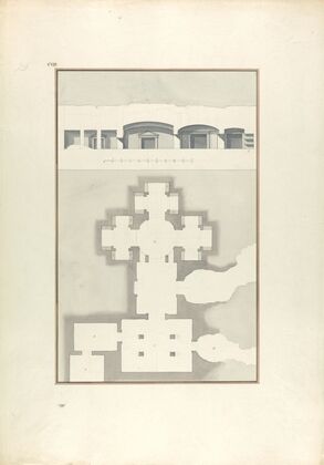 Plan and View of a Cave, Temple, or Tomb