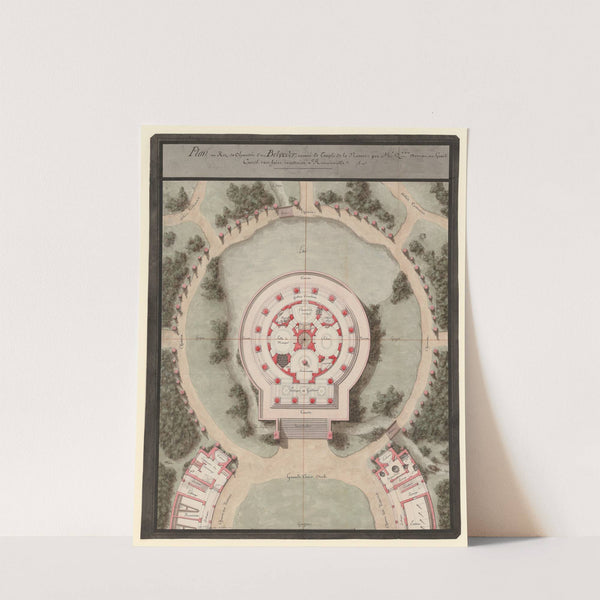 Plan au rez-de-chaussée d’un belveder (sic), nommé le Temple de la Nature, que Mr. Q… avocat au Grand Conseil, veut faire construire à Romainville (1787) by Jean Jacques Lequeu