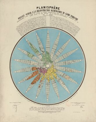 Planisphère pouvant servir à la reconstruction mathématique du globe terrestre (1874)