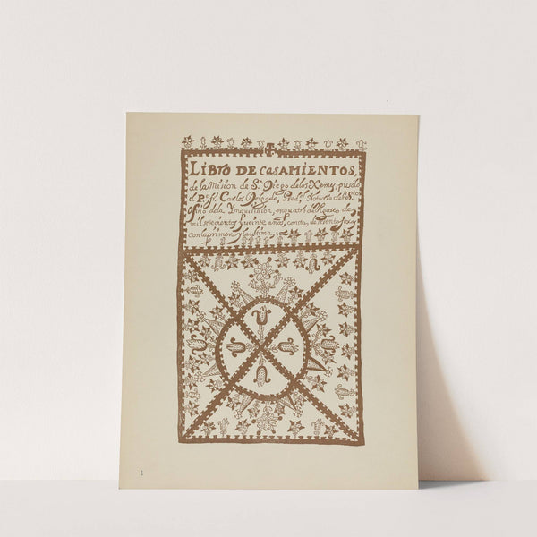 Plate 1 - Jemez Book of Marriages - From Portfolio Spanish Colonial Designs of New Mexico by American 20th Century